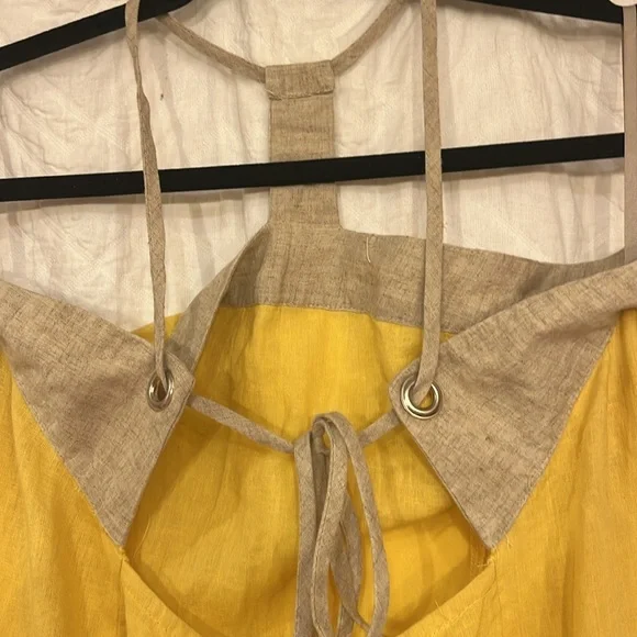 NWOT Anthropologie Linen Blend Halter Maxi